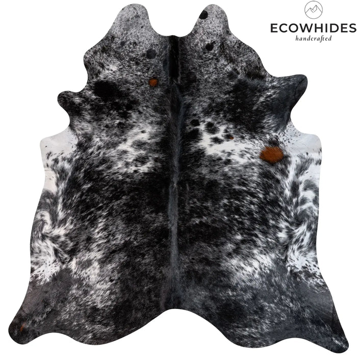 Black Salt And Pepper Cowhide Rug , Natural Suede Leather | eCowhides