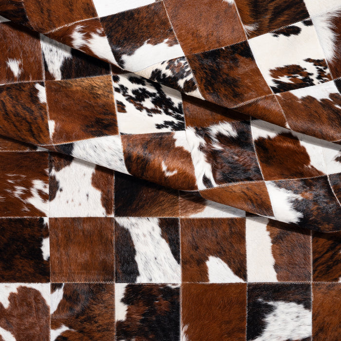 Tricolor Patchwork Cowhide Rug