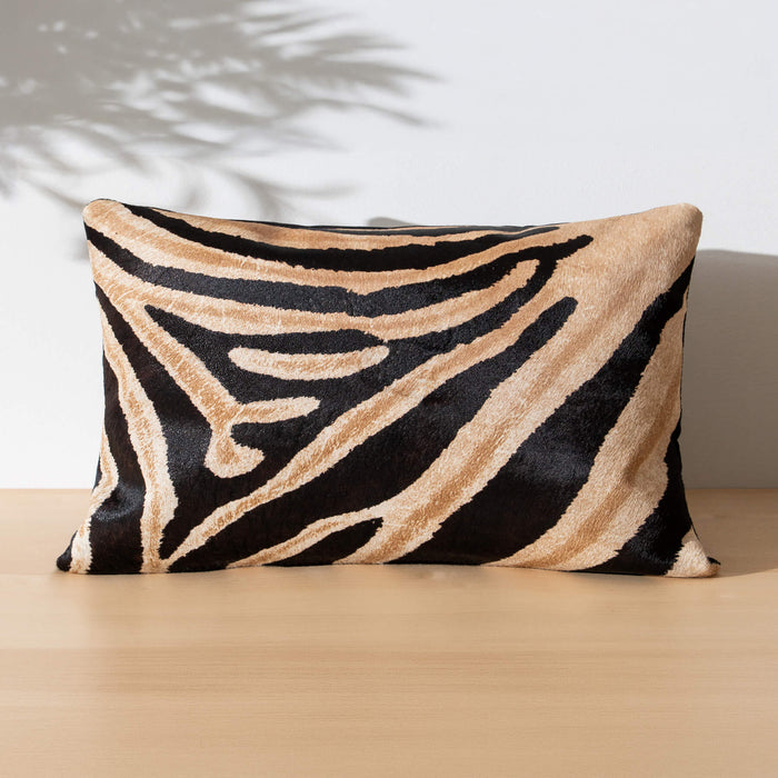 Zebra Safari Cowhide Pillow