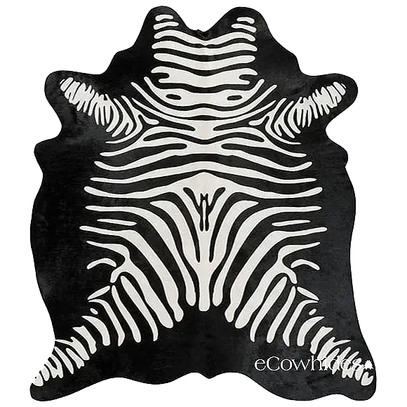 Zebra Reverse Cowhide Rug , Natural Suede Leather | eCowhides