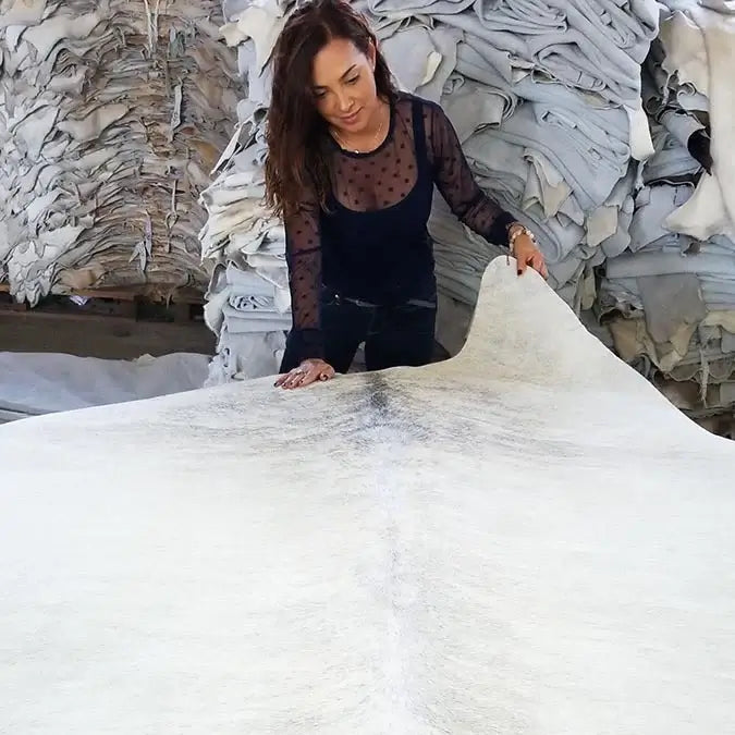Light Brindle Brazilian Cowhide Rug , Natural Suede Leather | eCowhides