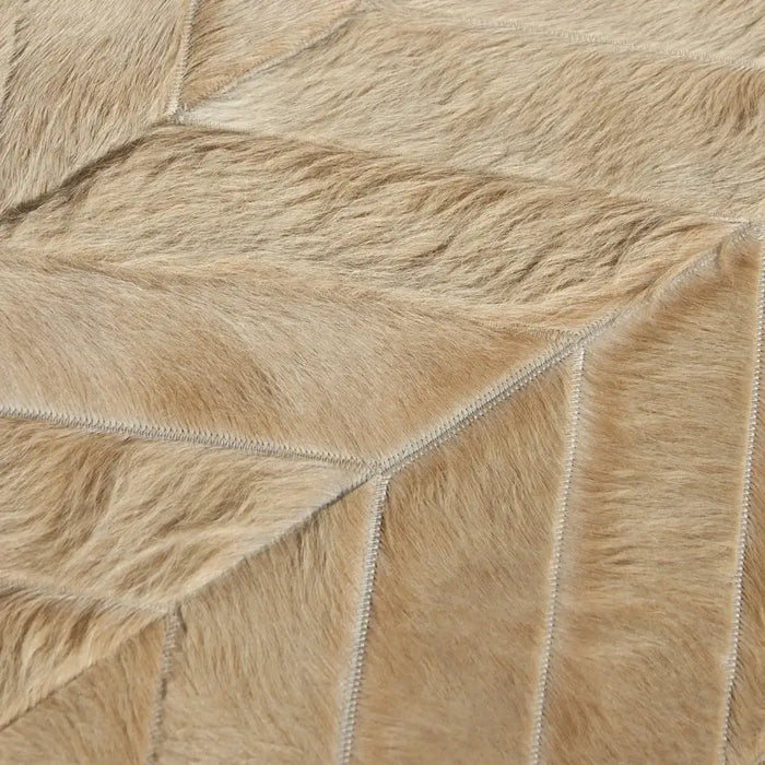 Beige CHEVRON Cowhide Rug