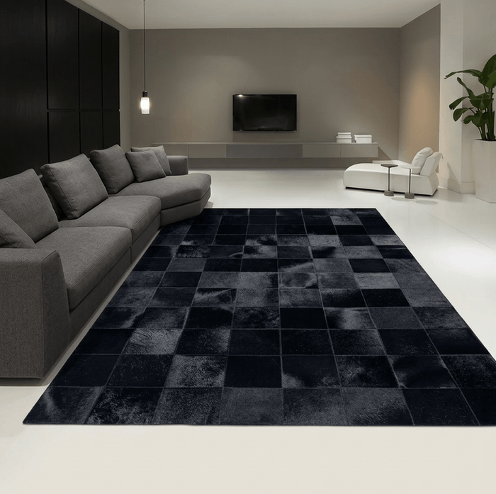 Rhodes Black Cowhide Rug