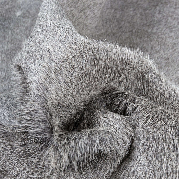 Grey Brazilian Cowhide Rug, Natural Suede Leather | eCowhides