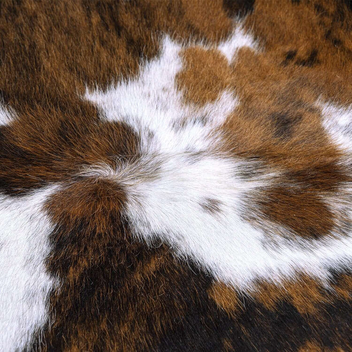 Tricolor Brazilian Cowhide Rug, Natural Suede Leather | eCowhides