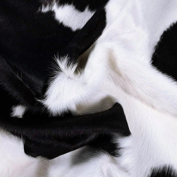 Black And White Brazilian Cowhide Rug, Natural Suede Leather | eCowhides