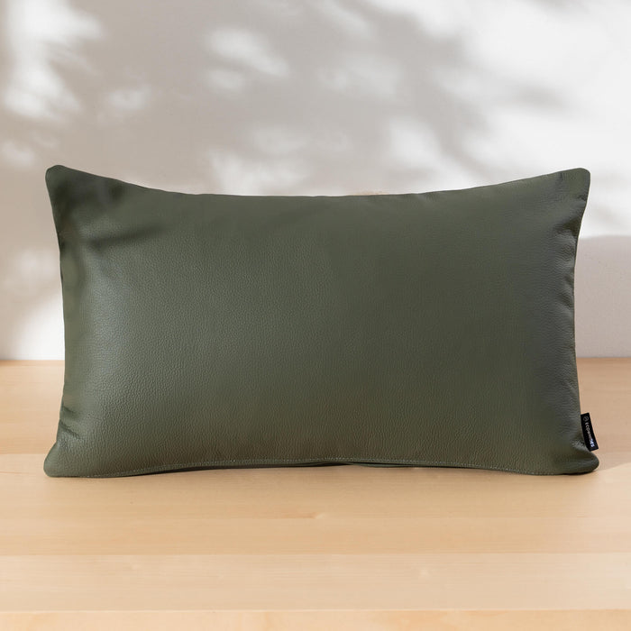 Olive Leather Pillow