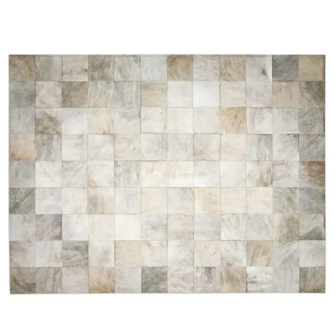 Rhodes Grey Brindle Cowhide Rug, Natural Suede Leather | eCowhides