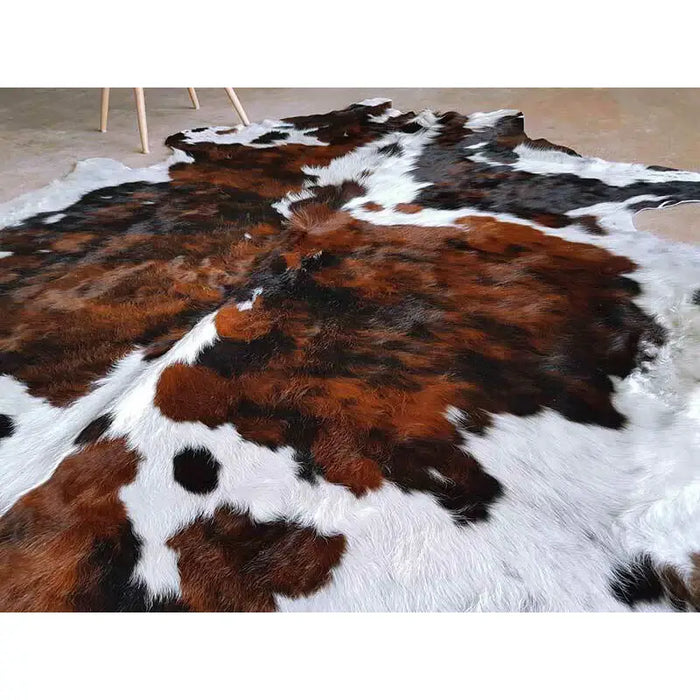 Tricolor Cowhide Rug , Natural Suede Leather | eCowhides