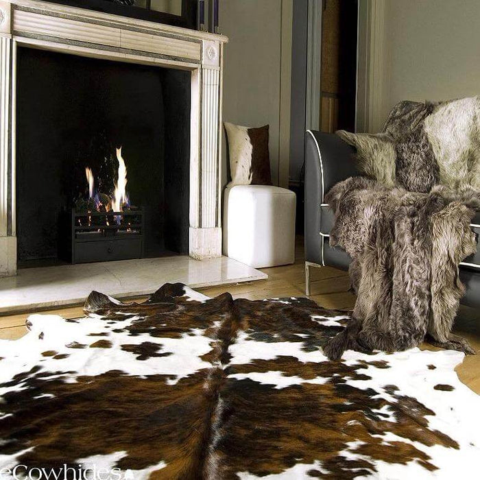 Tricolor Brazilian Cowhide Rug: LARGE