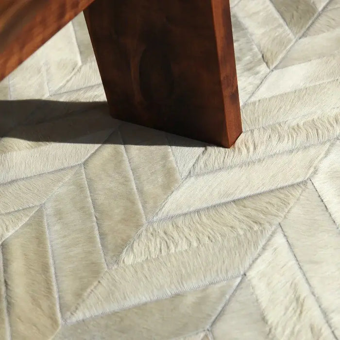 Chevron Cowhide Rug, Anti-Slip Backing | eCowhides