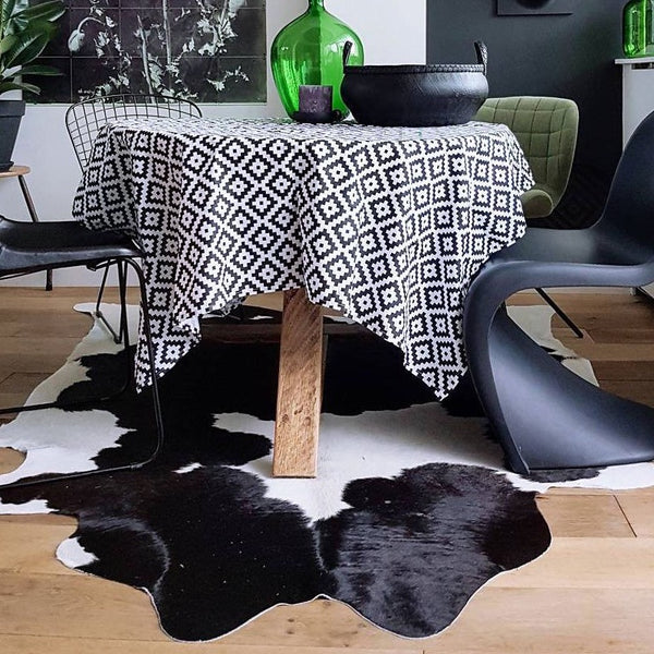 Black And White Cowhide Rug , Natural Suede Leather | eCowhides