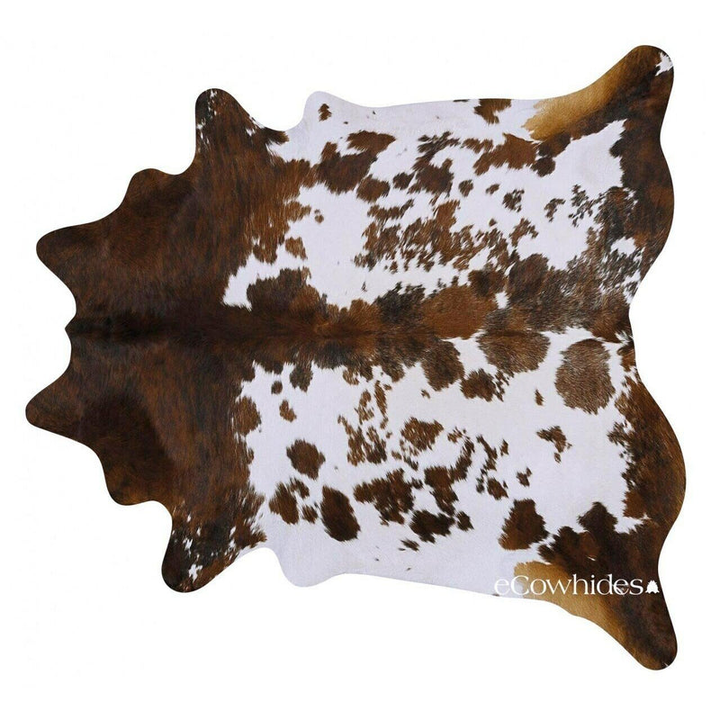 Tricolor Brazilian Cowhide Rug: Xl , Natural Suede Leather | eCowhides