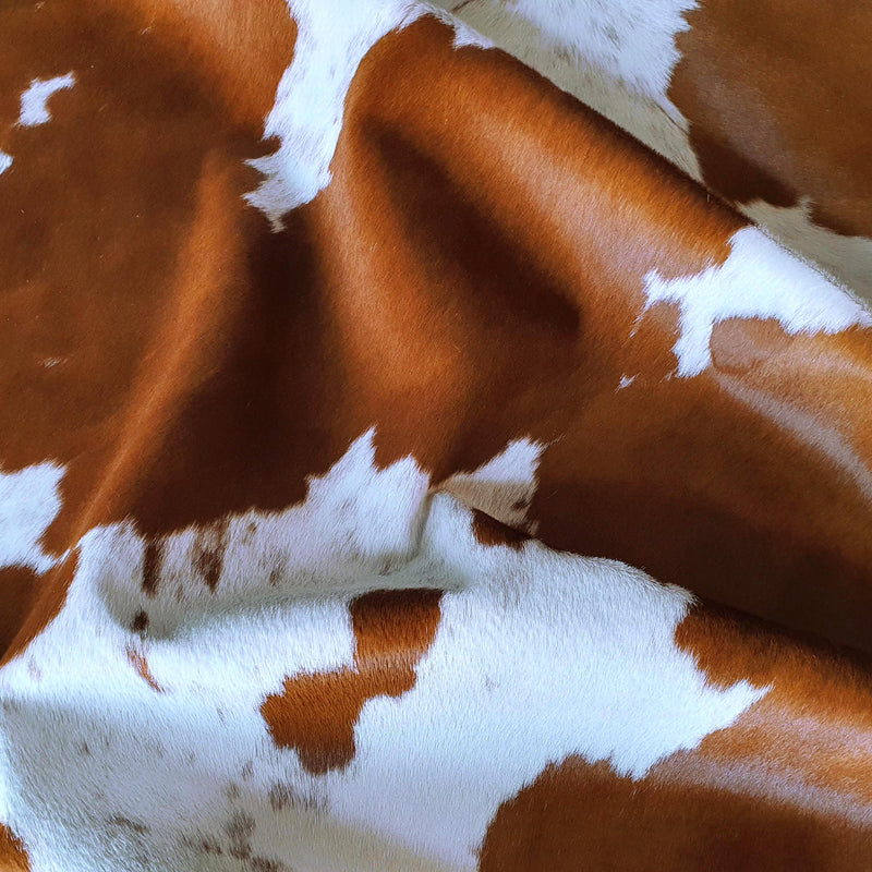 Brown And White Brazilian Cowhide Rug: Large , Natural Suede Leather | eCowhides