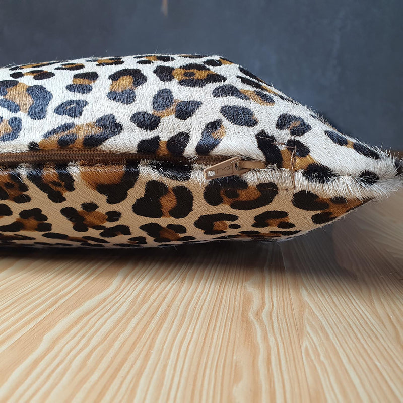 Leopard Cowhide Pillow , Natural Suede Leather | eCowhides