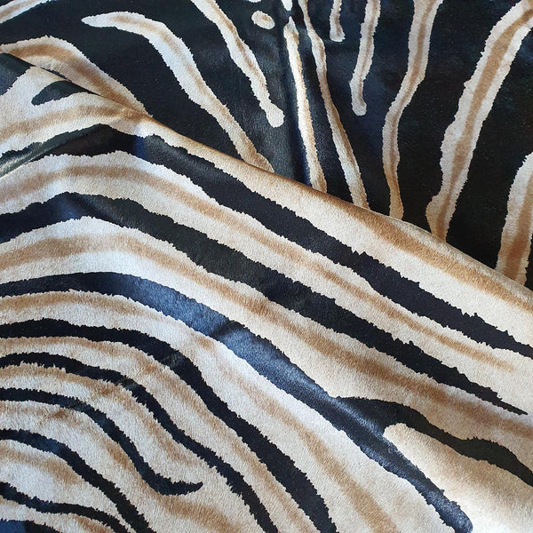 Zebra Safari Cowhide Rug , Natural Suede Leather | eCowhides | eCowhides