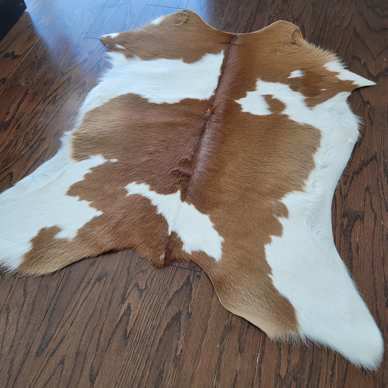 Brown And White Calf Hides , Natural Suede Leather | eCowhides | eCowhides