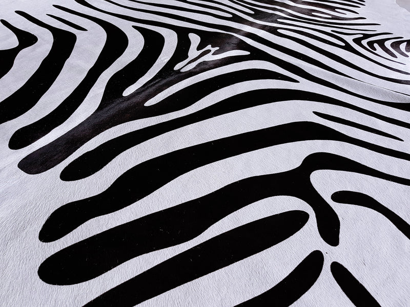 Zebra Cowhide Rug