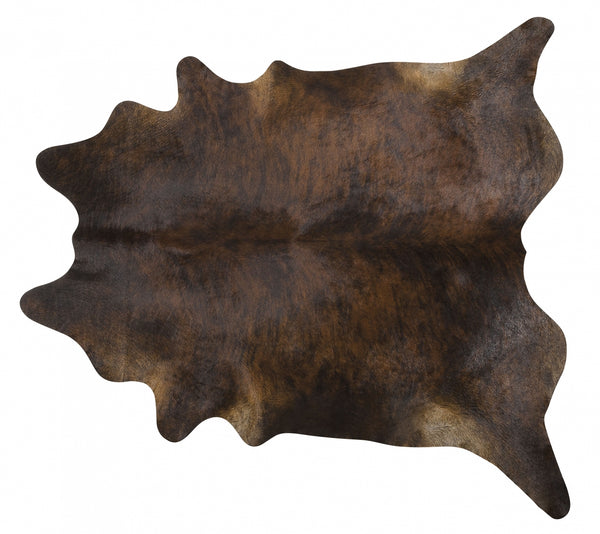 Dark Brindle Brazilian Cowhide Rug: Large , Natural Suede Leather | eCowhides