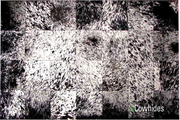 Black and White Salt And Pepper Patchwork Cowhide Rug · eCowhides®