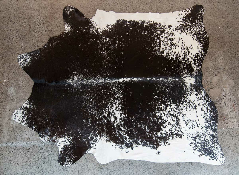 Black Salt And Pepper Cowhide Rug , Natural Suede Leather | eCowhides