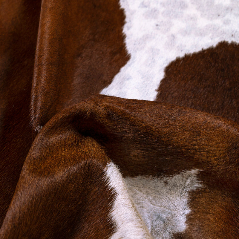Chocolate and White Brazilian Cowhide Rug: LARGE