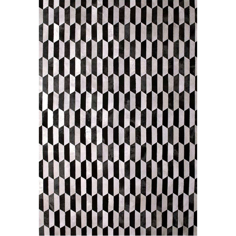Figaro Black And White Patchwork Cowhide Rug , Anti-Slip Backing | eCowhides | eCowhides