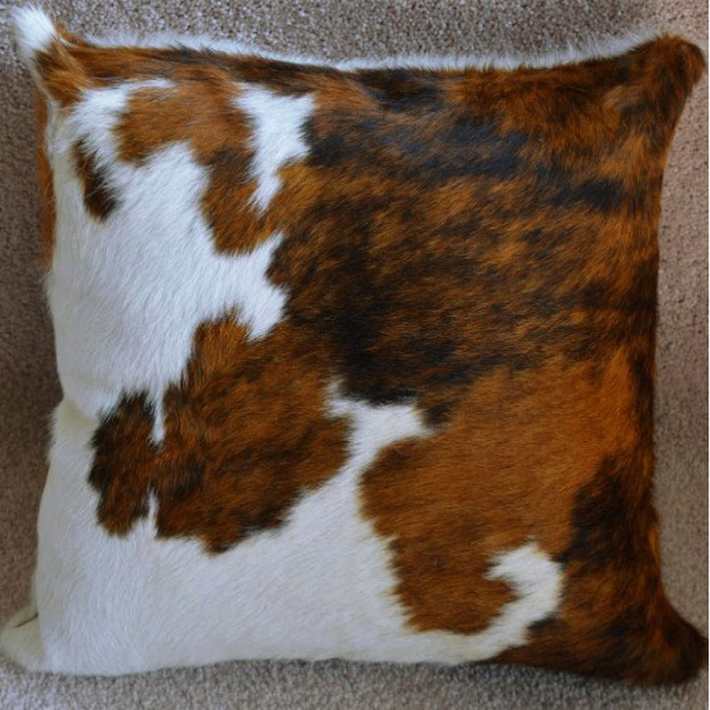 Tricolor Cowhide Pillow , AntiSlip Backing eCowhides