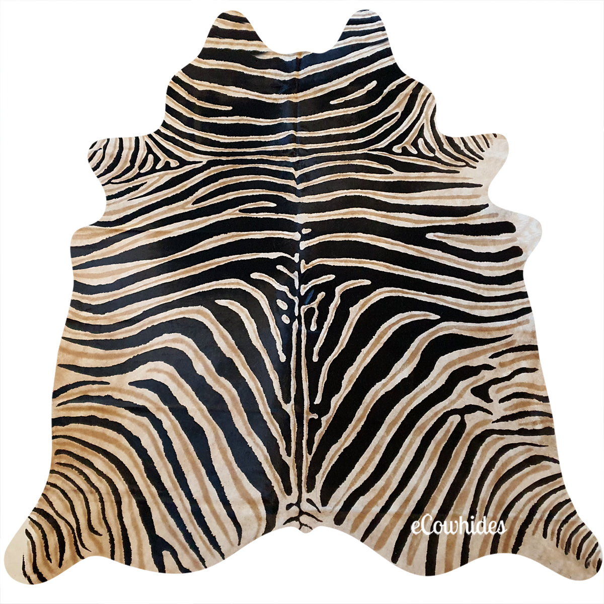 Zebra Safari Cowhide Rug , Natural Suede Leather eCowhides eCowhides