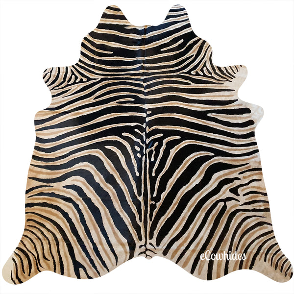 Zebra Safari Cowhide Rug , Natural Suede Leather | eCowhides | eCowhides