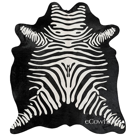 Shop Reverse Zebra Animal Print on Cowhide Rug