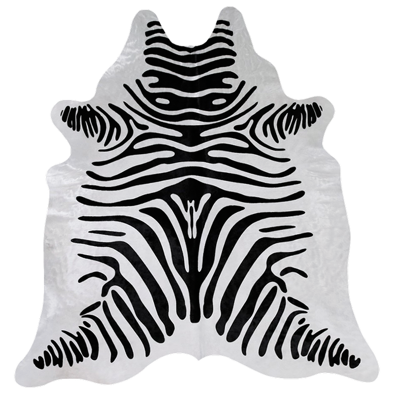 Zebra Cowhide Rug , Natural Suede Leather | eCowhides