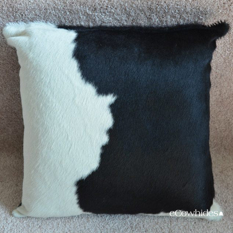 Black And White Cowhide Pillow , Anti-Slip Backing | eCowhides