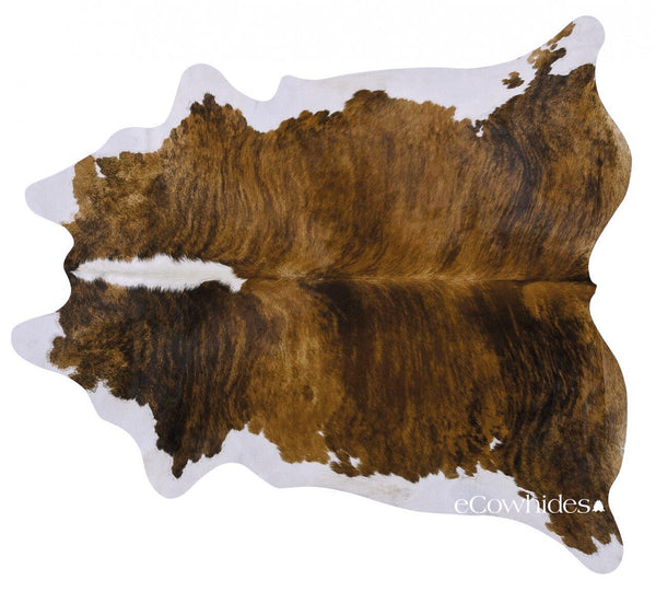 Brindle White Belly And Backbone Brazilian Cowhide Rug: Xxl , Natural Suede Leather | eCowhides