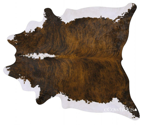 Brindle White Belly And Backbone Brazilian Cowhide Rug: Xl , Natural Suede Leather | eCowhides