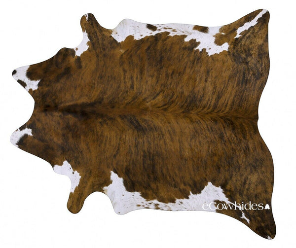 Brindle White Belly Brazilian Cowhide Rug: Xxl , Natural Suede Leather | eCowhides