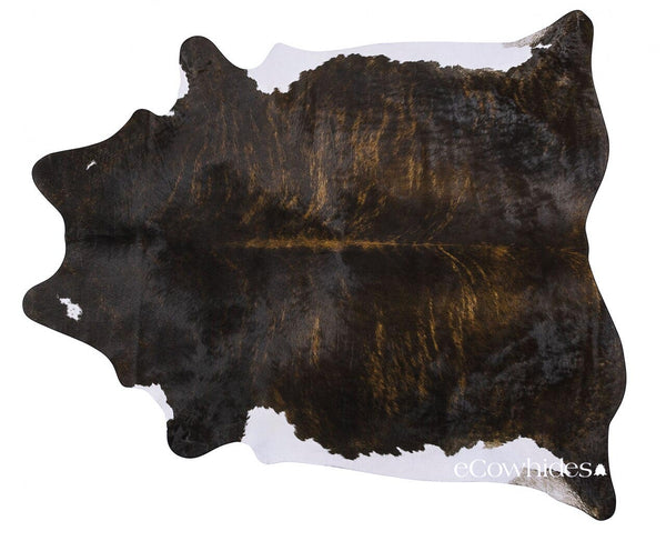 Brindle White Belly Brazilian Cowhide Rug: Large , Natural Suede Leather | eCowhides