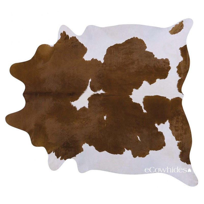 Brown And White Brazilian Cowhide Rug: Large , Natural Suede Leather | eCowhides
