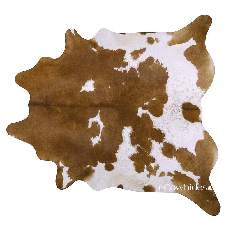 Brown and White Brazilian Cowhide Rug: LARGE
