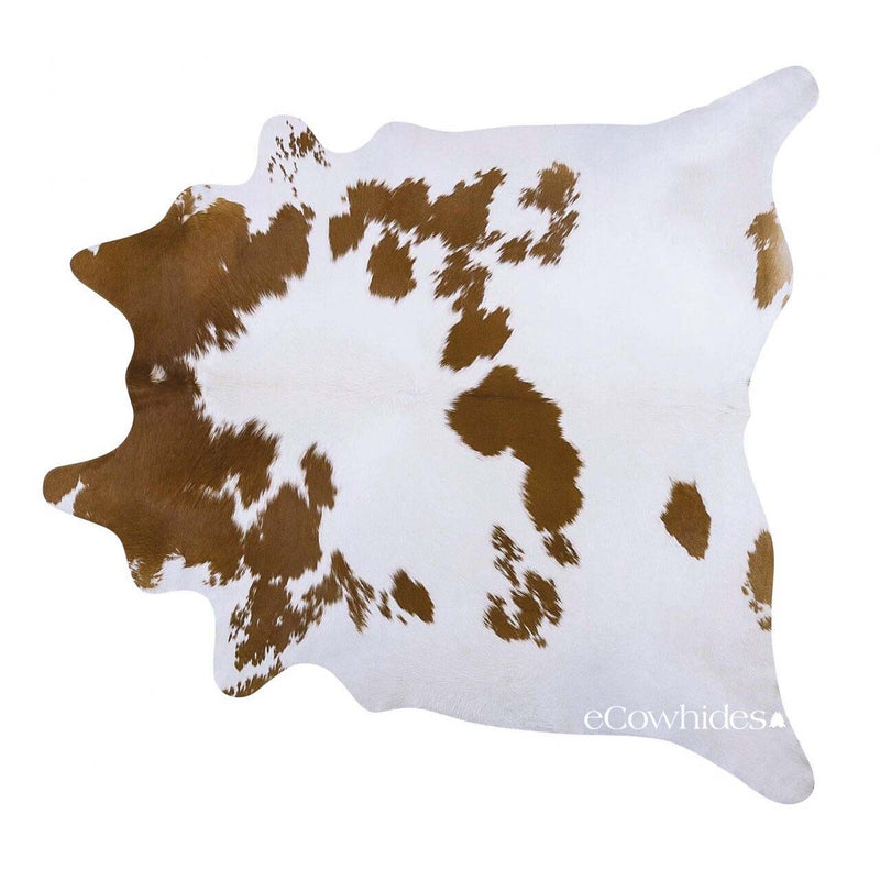 Brown And White Brazilian Cowhide Rug: Xl , Natural Suede Leather | eCowhides