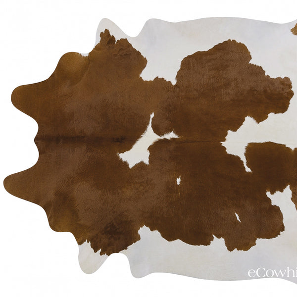 Brown And White Cowhide Rug , Natural Suede Leather | eCowhides