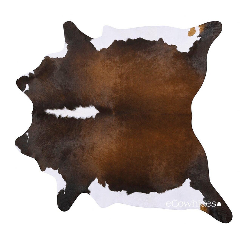 Chocolate and White Brazilian Cowhide Rug: LARGE