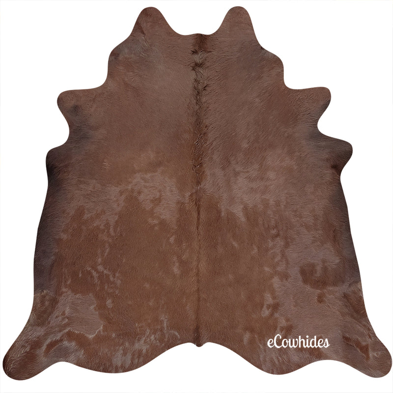 Chocolate Dyed Cowhide Rug , Natural Suede Leather | eCowhides