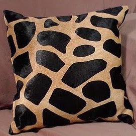 Giraffe Cowhide Pillow , Natural Suede Leather | eCowhides