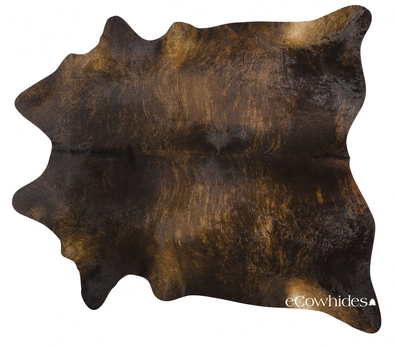 Dark Brindle Brazilian Cowhide Rug: Xl , Natural Suede Leather | eCowhides