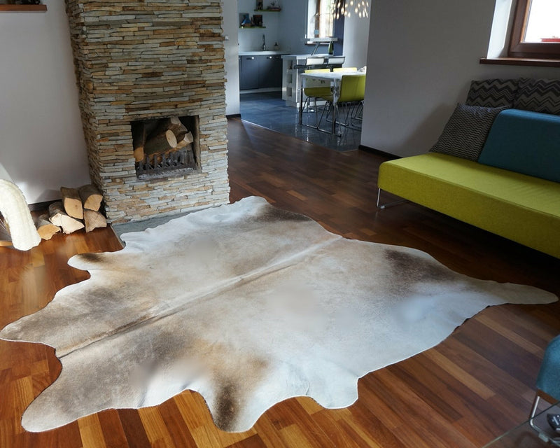 Grey Palomino Brazilian Cowhide Rug: Xl , Natural Suede Leather | eCowhides