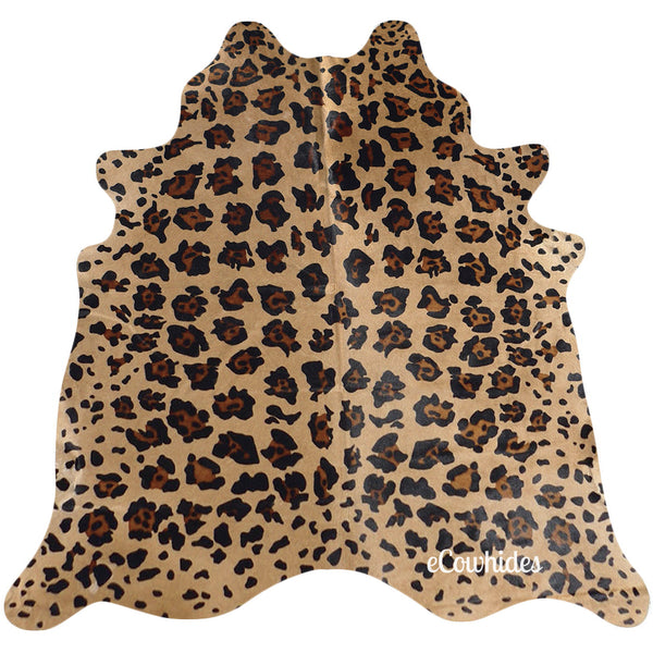 Jaguar Cowhide Rug , Natural Suede Leather | eCowhides