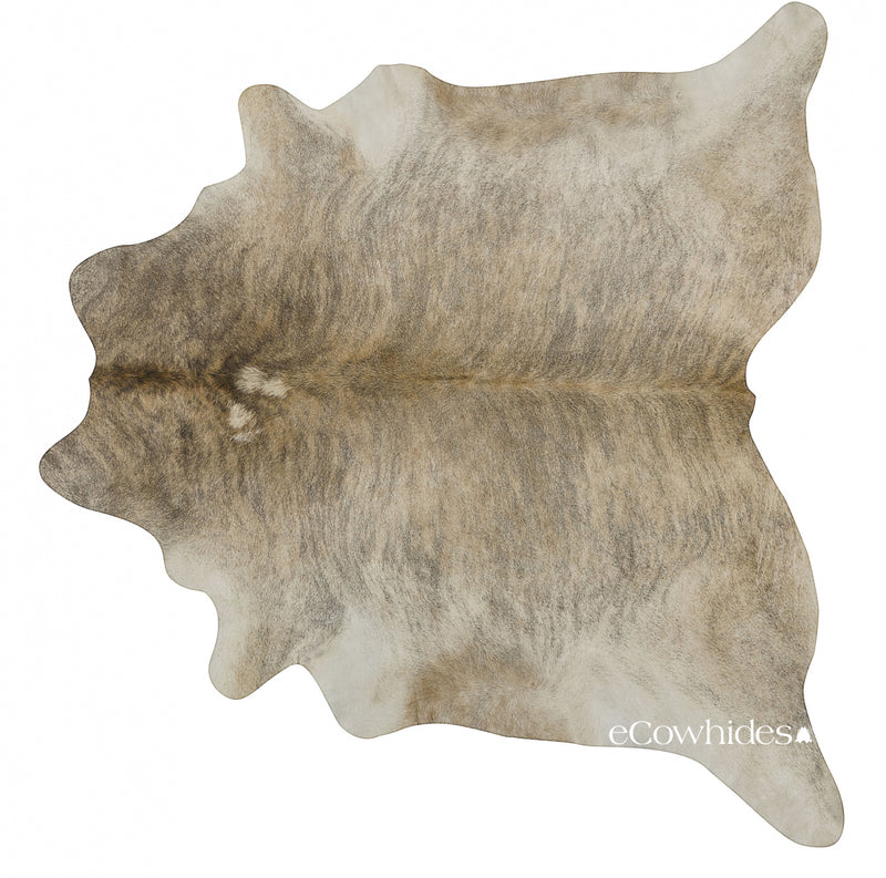 Light Brindle Brazilian Cowhide Rug: Xxl , Natural Suede Leather | eCowhides
