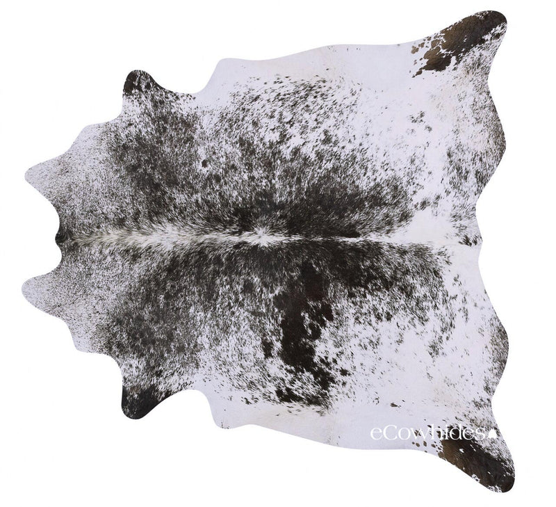 Salt And Pepper Black Brazilian Cowhide Rug: Xxl , Natural Suede Leather | eCowhides