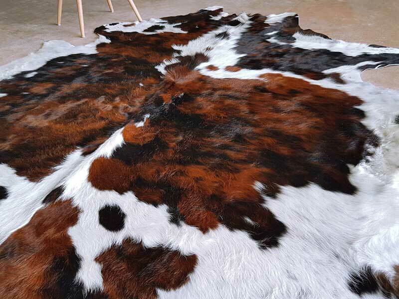 Tricolor Cowhide Rug , Natural Suede Leather | eCowhides